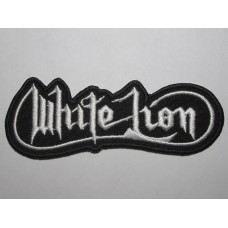 WHITE LION patch embroidered