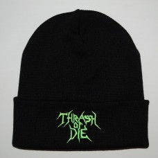 THRASH OR DIE шапка с отворотом с вышитым логотипом