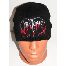 OBITUARY beanie hat embroidered logo