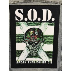 S.O.D. back patch printed sod Speak English Or Die